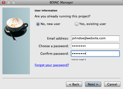 BOINC New User Form